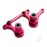 Steering bellcranks, drag link (Pink-anodised 6061-T6 aluminium) / 5x8mm ball bearings (4 pcs) / hardware (assembled)