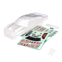 Body, Rustler (also fits Rustler VXL) (clear, requires painting)/ window, lights decal sheet/ wing and aluminium hardware (for clipless mounting)