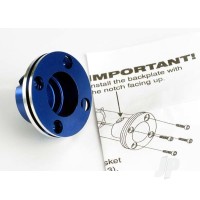 Backplate, machined aluminium (Blue-anodised) (requires electric bump starter) (not for use with Nitro Stampede)