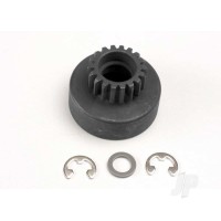 Clutch bell, (18-tooth) / 5x8x0.5mm fibre washer (2 pcs) / 5mm e-clip (requires #4609 - ball bearings, 5x10x4mm (2 pcs))