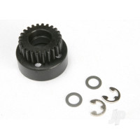 Clutch bell, (24-tooth) / 5x8x0.5mm fibre washer (2 pcs) / 5mm e-clip (requires #4611-ball bearings, 5x11x4mm (2 pcs))