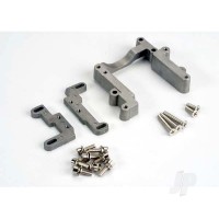 Engine mount, 2 piece, aluminium (with screws) (N. Rustler / Sport)