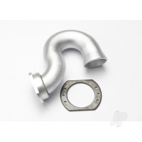 Header, exhaust (tubular aluminium, Silver-anodised) / spring mount (TRX 2.5, 2.5R, 3.3)