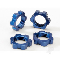 Wheel Nuts, Splined, 17mm (Blue-anodised) (4 pcs)