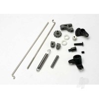 Linkage Set, throttle & brake, Revo / Slayer (includes servo horns, rod guides, brake spring, brake adjustment dial, brake lever, rods (wires), bellcrank, throttle return spring, hardware)