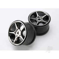 Wheels, Gemini 3.8" (black chrome) (2) (use with 17mm splined wheel hubs & nuts, part #5353X)
