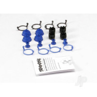 Pivot ball caps (4 pcs) / dust boots, rubber (4 pcs) / dust plugs, rubber (4 pcs) / dust boot retainers, Black (4 pcs), Blue (4 pcs) (2 pkgs. req. to complete truck)