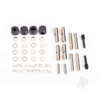 U-joints, driveshaft (carrier (4) / 4.5mm cross pin (4) / 3mm headed pin (4) / 4x15mm screw pin (2) / hex pin (2) / e-clips (6) / 3x6x0.5 MW (4)) (metal parts for 2 driveshafts)