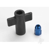 Antenna crimp nut, aluminium (Blue-anodised) / antenna nut tools
