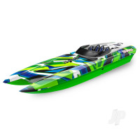 DCB M41 Widebody 1:10 40in Catamaran Race Boat, Green/Red (+ TQi 2-ch, TSM, VXL-6s Marine, Velineon 540XL)