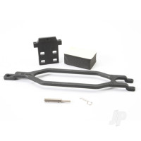 Hold down, battery / hold down retainer / battery post / foam spacer / angled Body clip (allows for installation of taller, multi-cell batteries)