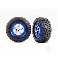 Wheels & Tyres, Assembled, Glued (SCT Chrome, Blue beadlock style wheels, BFGoodrich Mud-Terrain T/A KM2 Tyres, foam inserts) (2) (4WD front/rear, 2WD rear only)