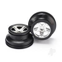 Wheels, SCT Satin Chrome, Black beadlock style, dual profile (2.2" outer 3.0" inner) (2) (2WD front only)