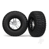 Tyre & wheel assembled, glued (SCT Split-Spoke, satin, black beadlock wheel, BFGoodrich Mud-Terrain T/A KM2 Tyre, foam inserts) (2) (2WD Front)