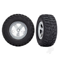 Tyre & wheel assembly, glued (SCT satin chrome, beadlock style wheels, Kumho Tyres, foam inserts) (2) (4WD front/rear, 2WD rear only)