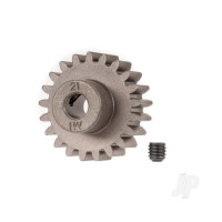 Gear, 21-T pinion (1.0 metric pitch) (fits 5mm shaft)/ set screw (for use only with steel spur gears)