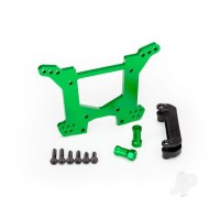 Shock tower, Rear, 7075-T6 aluminium (Green-anodised) (1pc) / Body mount bracket (1pc)