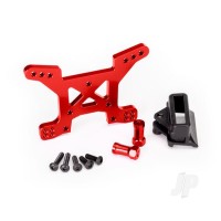 Shock tower, Front, 7075-T6 aluminium (Red-anodised) (1pc) / Body mount bracket (1pc)