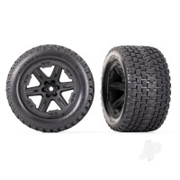 Wheels & Tyres, Assembled, Glued (2.8") (RXT Black wheels, Gravix tyres, foam inserts) (4WD electric front/rear, 2WD electric front only) (2) (TSM rated)