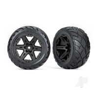 Wheels & Tyres, Assembled, Glued (2.8in) (RXT Black wheels, Anaconda tyres, foam inserts) (4WD electric front/rear, 2WD electric front only) (2) (TSM rated)