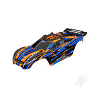 Body, Rustler 4X4 VXL, orange (painted, decals applied) (assembled with front & rear body mounts and rear body support for clipless mounting)