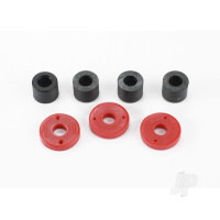 Piston, damper (2x0.5mm hole, Red) (4 pcs) / travel limiters (4 pcs)