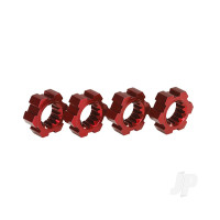 Wheel Hubs, hex, aluminium (Red-anodised) (4 pcs)