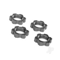 Wheel nuts, splined, 17mm, serrated (Grey-anodised) (4 pcs)