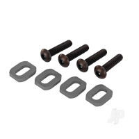 Washers, motor mount, aluminium (Grey-anodised) (4 pcs) / 4x18mm BCS (4 pcs)