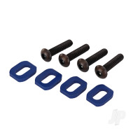 Washers, motor mount, aluminium (Blue-anodised) (4 pcs) / 4x18mm BCS (4 pcs)