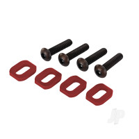Washers, motor mount, aluminium (Red-anodised) (4)/ 4x18mm BCS (4)