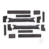 Battery hold-down / battery compartment spacers / foam pads