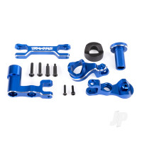 Steering bellcranks (left & right) / drag link (6061-T6 aluminium, Blue-anodised) (fits XRT)