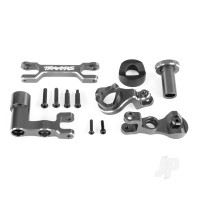 Steering bellcranks (left & right) / drag link (6061-T6 aluminium, Grey-anodised) (fits XRT)