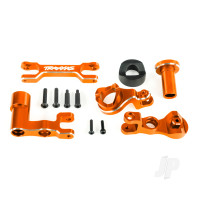 Steering bellcranks (left & right) / drag link (6061-T6 aluminium, Orange-anodised) (fits XRT)