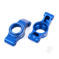 Carriers, stub axle (Blue-anodised 6061-T6 aluminium) (left & right)