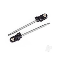 Shock shaft, 92mm (GTX) (steel, Chrome finish) (2) (assembled with rod ends & hollow balls)