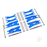 Suspension kit, X-Maxx WideMaxx, Blue (includes front & rear suspension arms, front toe links, driveshafts, shock springs)