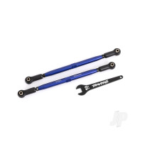 Toe links, front (Tubes Blue-anodised, 6061-T6 aluminium) (2 pcs) (for use with #7895 X-Maxx WideMaxx suspension kit)
