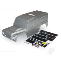 Body, Land Rover Defender, Graphite Silver (painted) / decals