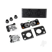 Grille, Land Rover Defender / grille mount (3 pcs) / headlight housing (2 pcs) / lens (2 pcs) / headlight mount (2 pcs) (fits #8011 Body)
