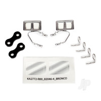 Mirrors, side, Chrome (left & right) / retainers (2 pcs) / Body clips (4 pcs) (fits #8010 Body)