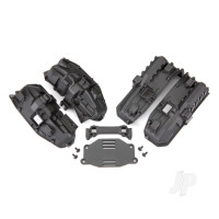 Fenders, inner (narrow), front & rear (for clipless body mounting) (2 each)/ rock light covers (8)/ battery plate/ body mount/ 3x8 flat-head screws (4)/ 2.5x6 CS (10)