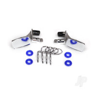 Mirrors, side, Chrome (left & right) / o-rings (4 pcs) / Body clips (4 pcs) (fits #8130 Body)