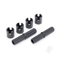 Half shafts, center (external splined) (2)/ pin retainer (4) (plastic parts only)
