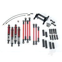 Long Arm Lift Kit, TRX-4, complete (includes Red powder coated links, Red-anodised shocks)