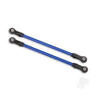 Suspension links, Rear upper, Blue (2 pcs) (5x115mm, powder coated Steel) (assembled with hollow balls) (for use with #8140X TRX-4 Long Arm Lift Kit)