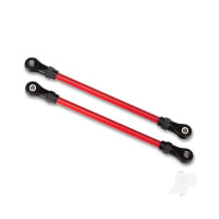 Suspension links, Front lower, Red (2 pcs) (5x104mm, powder coated Steel) (assembled with hollow balls) (for use with #8140R TRX-4 Long Arm Lift Kit)