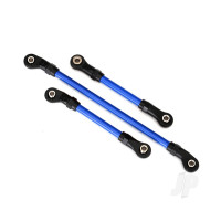 Steering link, 5x117mm (1pc) / drag link, 5x60mm (1pc) / panhard link, 5x63mm (Blue powder coated Steel) (assembled with hollow balls) (for use with #8140X TRX-4 Long Arm Lift Kit)
