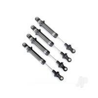 Shocks, GTS, Silver aluminium (assembled without springs) (4 pcs) (for use with #8140 TRX-4 Long Arm Lift Kit)